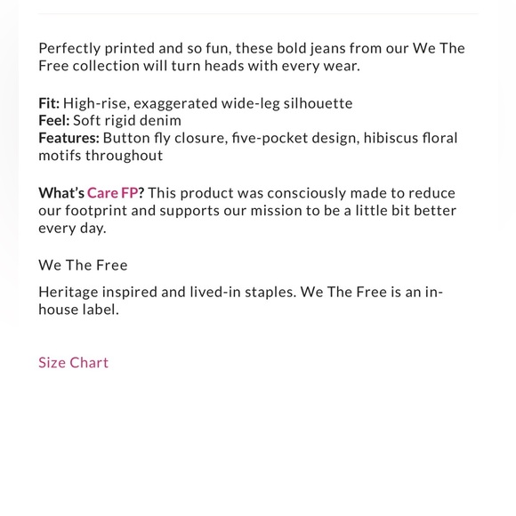 We The Free Wide Leg Jeans -Size 28 - Picture 6 of 10